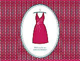 Front View Thumbnail - Posie & Pantone Turquoise Will You Be My Bridesmaid Card - Dress