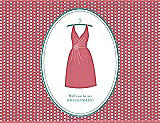 Front View Thumbnail - Papaya & Pantone Turquoise Will You Be My Bridesmaid Card - Dress