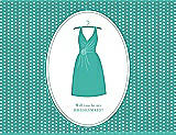 Front View Thumbnail - Pantone Turquoise & Pantone Turquoise Will You Be My Bridesmaid Card - Dress