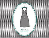 Front View Thumbnail - Quarry & Pantone Turquoise Will You Be My Bridesmaid Card - Dress
