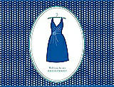 Front View Thumbnail - Royal Blue & Pantone Turquoise Will You Be My Bridesmaid Card - Dress