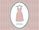 Front View Thumbnail - Rose & Pantone Turquoise Will You Be My Bridesmaid Card - Dress