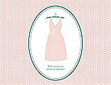 Front View Thumbnail - Rose Water & Pantone Turquoise Will You Be My Bridesmaid Card - Dress