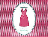 Front View Thumbnail - Rose Quartz & Pantone Turquoise Will You Be My Bridesmaid Card - Dress