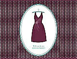 Front View Thumbnail - Ruby & Pantone Turquoise Will You Be My Bridesmaid Card - Dress