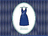 Front View Thumbnail - Sapphire & Pantone Turquoise Will You Be My Bridesmaid Card - Dress