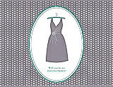 Front View Thumbnail - Shadow & Pantone Turquoise Will You Be My Bridesmaid Card - Dress