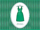 Front View Thumbnail - Shamrock & Pantone Turquoise Will You Be My Bridesmaid Card - Dress