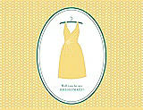 Front View Thumbnail - Sunflower & Pantone Turquoise Will You Be My Bridesmaid Card - Dress