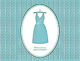 Front View Thumbnail - Spa & Pantone Turquoise Will You Be My Bridesmaid Card - Dress