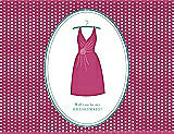 Front View Thumbnail - Strawberry & Pantone Turquoise Will You Be My Bridesmaid Card - Dress