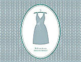 Front View Thumbnail - Surf Spray & Pantone Turquoise Will You Be My Bridesmaid Card - Dress