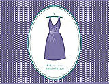 Front View Thumbnail - Tahiti & Pantone Turquoise Will You Be My Bridesmaid Card - Dress