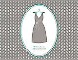 Front View Thumbnail - Taupe & Pantone Turquoise Will You Be My Bridesmaid Card - Dress