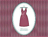 Front View Thumbnail - Tea Rose & Pantone Turquoise Will You Be My Bridesmaid Card - Dress