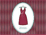 Front View Thumbnail - Valentine & Pantone Turquoise Will You Be My Bridesmaid Card - Dress