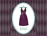 Front View Thumbnail - Wild Berry & Pantone Turquoise Will You Be My Bridesmaid Card - Dress
