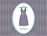 Front View Thumbnail - Wisteria & Pantone Turquoise Will You Be My Bridesmaid Card - Dress