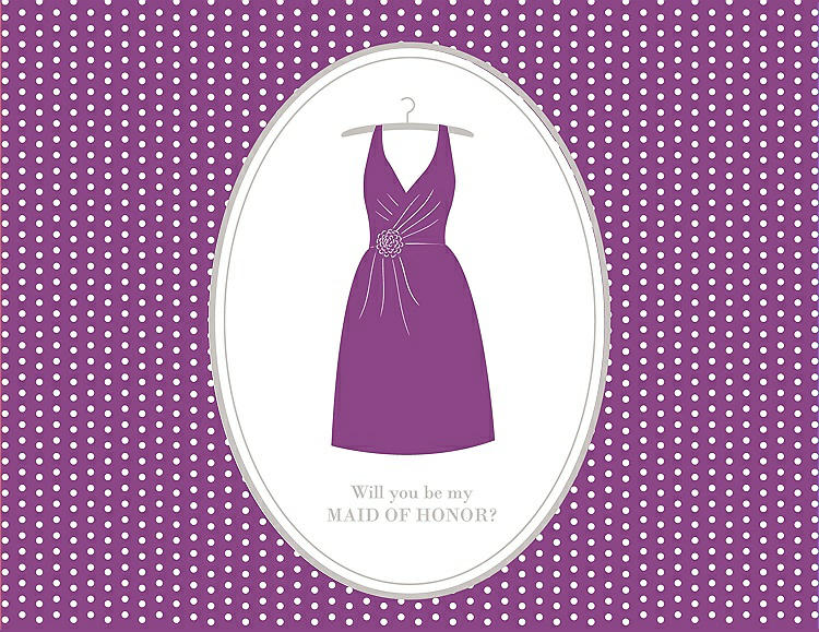 Front View - Orchid & Oyster Will You Be My Maid of Honor Card - Dress