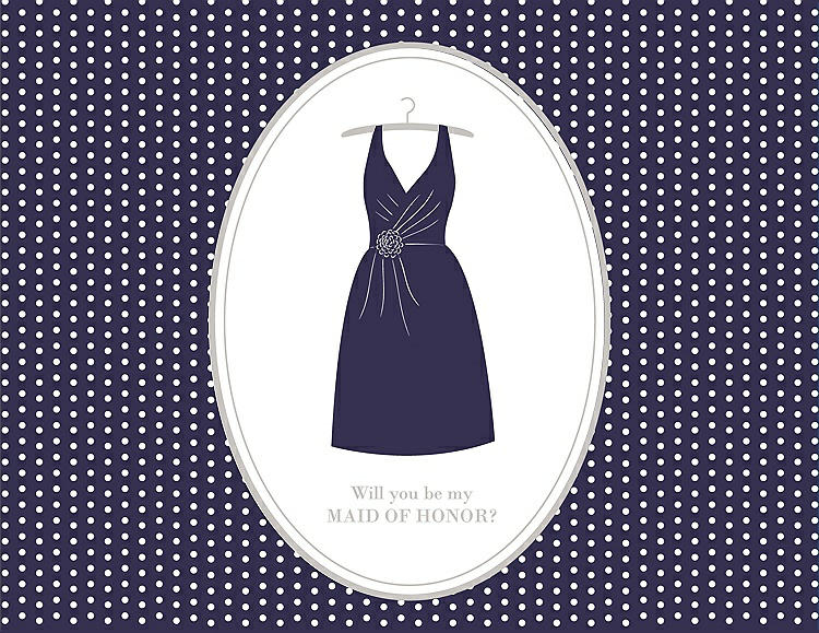 Front View - Amethyst & Oyster Will You Be My Maid of Honor Card - Dress
