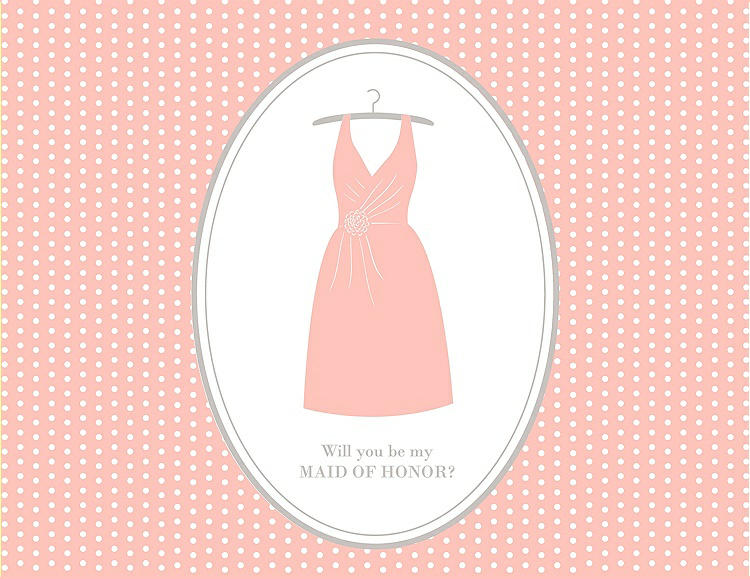 Front View - Primrose & Oyster Will You Be My Maid of Honor Card - Dress