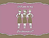 Front View Thumbnail - Antique Gold & Rosebud Will You Be My Bridesmaid Card - Girls