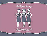 Front View Thumbnail - Blue Steel & Rosebud Will You Be My Bridesmaid Card - Girls