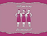 Front View Thumbnail - Cerise & Rosebud Will You Be My Bridesmaid Card - Girls