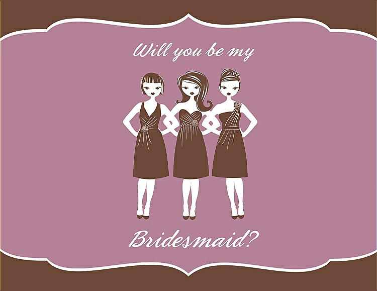 Front View - Cinnamon & Rosebud Will You Be My Bridesmaid Card - Girls