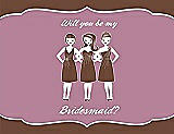 Front View Thumbnail - Cinnamon & Rosebud Will You Be My Bridesmaid Card - Girls