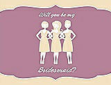 Front View Thumbnail - Corn Silk & Rosebud Will You Be My Bridesmaid Card - Girls