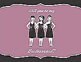 Front View Thumbnail - Graphite & Rosebud Will You Be My Bridesmaid Card - Girls