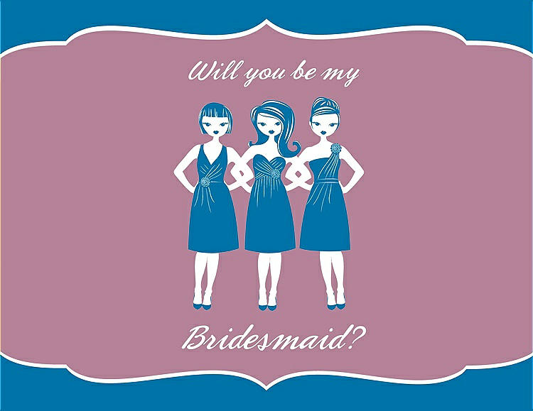 Front View - Lotus & Rosebud Will You Be My Bridesmaid Card - Girls