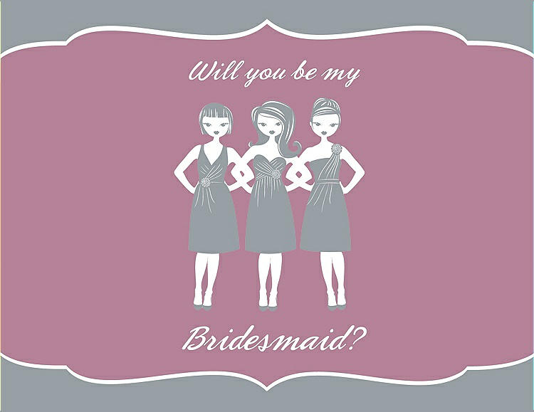 Front View - Mystic & Rosebud Will You Be My Bridesmaid Card - Girls