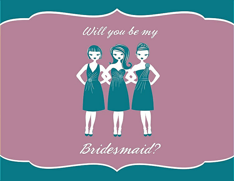 Front View - Oasis & Rosebud Will You Be My Bridesmaid Card - Girls