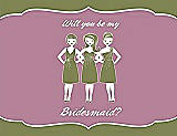 Front View Thumbnail - Olive & Rosebud Will You Be My Bridesmaid Card - Girls