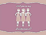 Front View Thumbnail - Pearl Pink & Rosebud Will You Be My Bridesmaid Card - Girls