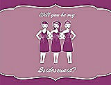 Front View Thumbnail - Persian Plum & Rosebud Will You Be My Bridesmaid Card - Girls