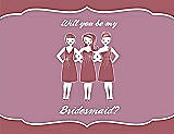 Front View Thumbnail - Spanish Rose & Rosebud Will You Be My Bridesmaid Card - Girls
