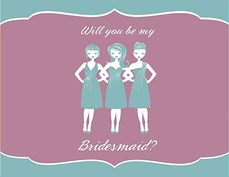 Front View - Seaside & Rosebud Will You Be My Bridesmaid Card - Girls