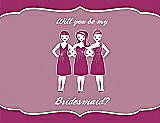 Front View Thumbnail - Watermelon & Rosebud Will You Be My Bridesmaid Card - Girls