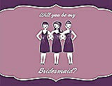 Front View Thumbnail - African Violet & Rosebud Will You Be My Bridesmaid Card - Girls
