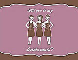 Front View Thumbnail - Almond & Rosebud Will You Be My Bridesmaid Card - Girls