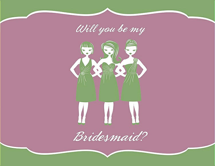 Front View - Apple Slice & Rosebud Will You Be My Bridesmaid Card - Girls