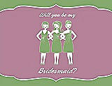 Front View Thumbnail - Apple Slice & Rosebud Will You Be My Bridesmaid Card - Girls