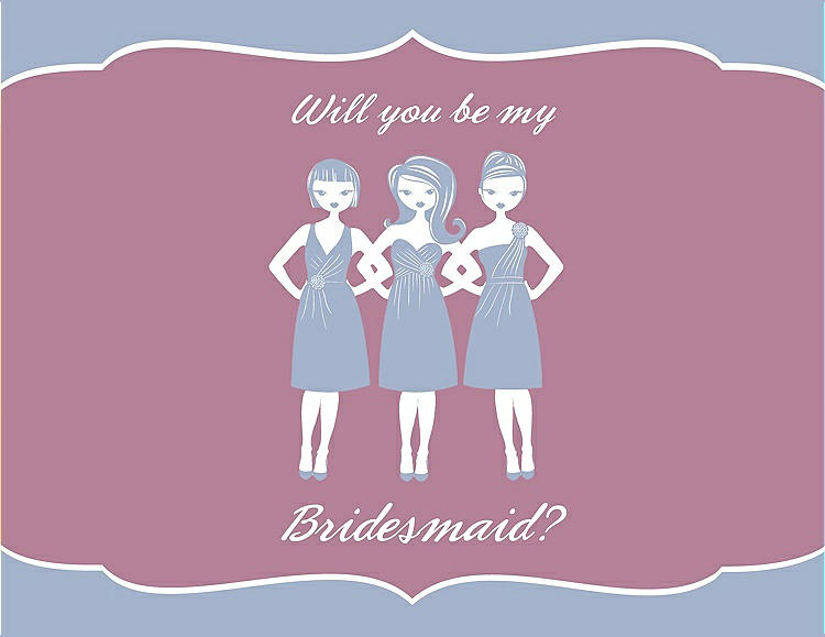 Front View - Arctic & Rosebud Will You Be My Bridesmaid Card - Girls