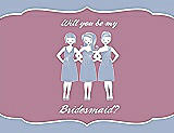 Front View Thumbnail - Arctic & Rosebud Will You Be My Bridesmaid Card - Girls