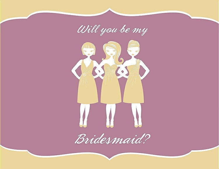 Front View - Buttercup & Rosebud Will You Be My Bridesmaid Card - Girls