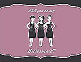 Front View Thumbnail - Black & Rosebud Will You Be My Bridesmaid Card - Girls