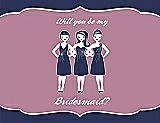 Front View Thumbnail - Blueberry & Rosebud Will You Be My Bridesmaid Card - Girls